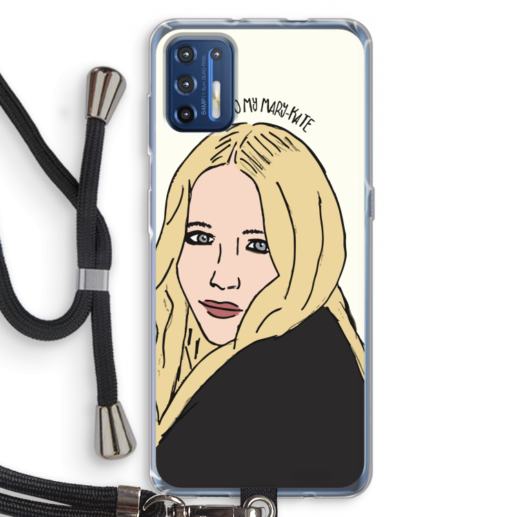 Mary Kate: Motorola Moto G9 Plus Transparant Hoesje met koord