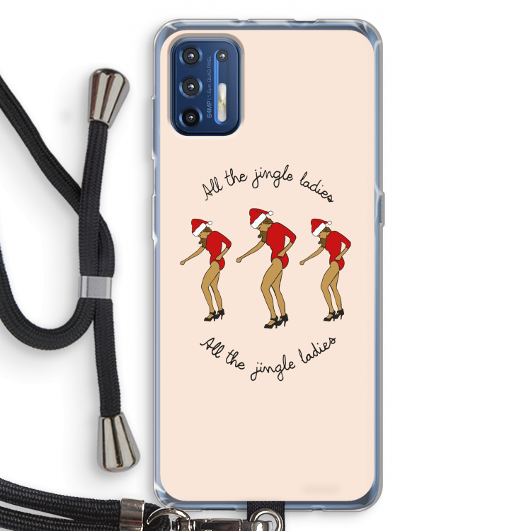 Jingle Ladies: Motorola Moto G9 Plus Transparant Hoesje met koord