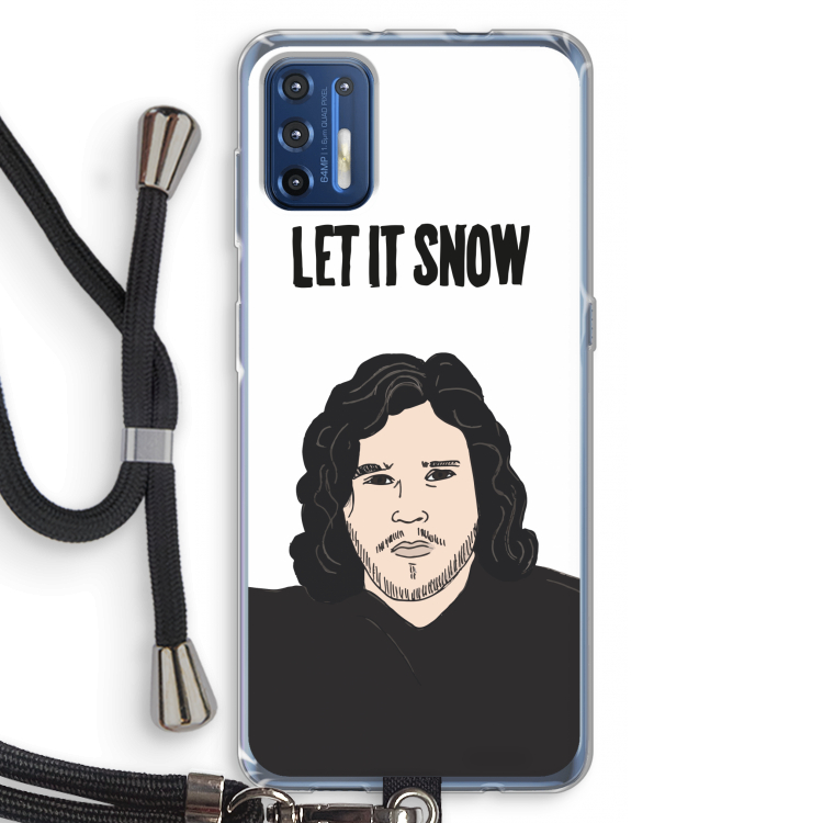 Let It Snow: Motorola Moto G9 Plus Transparant Hoesje met koord