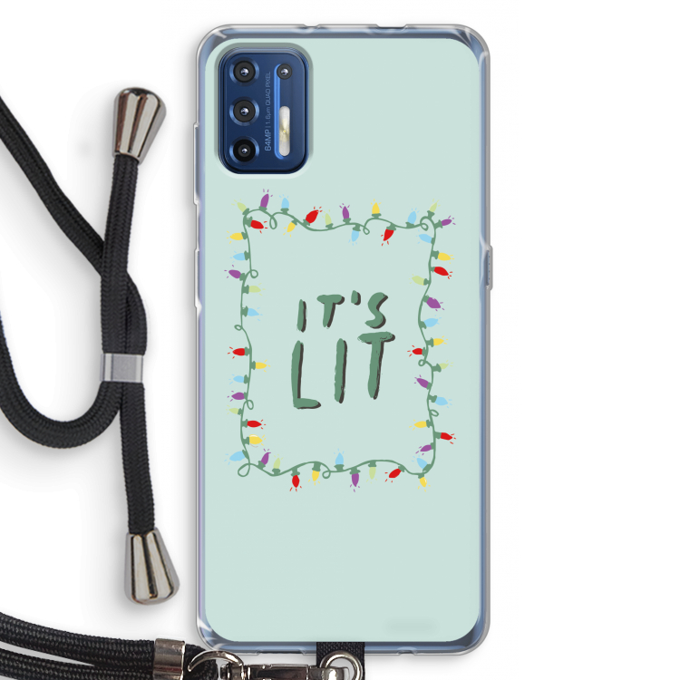 It's Lit: Motorola Moto G9 Plus Transparant Hoesje met koord