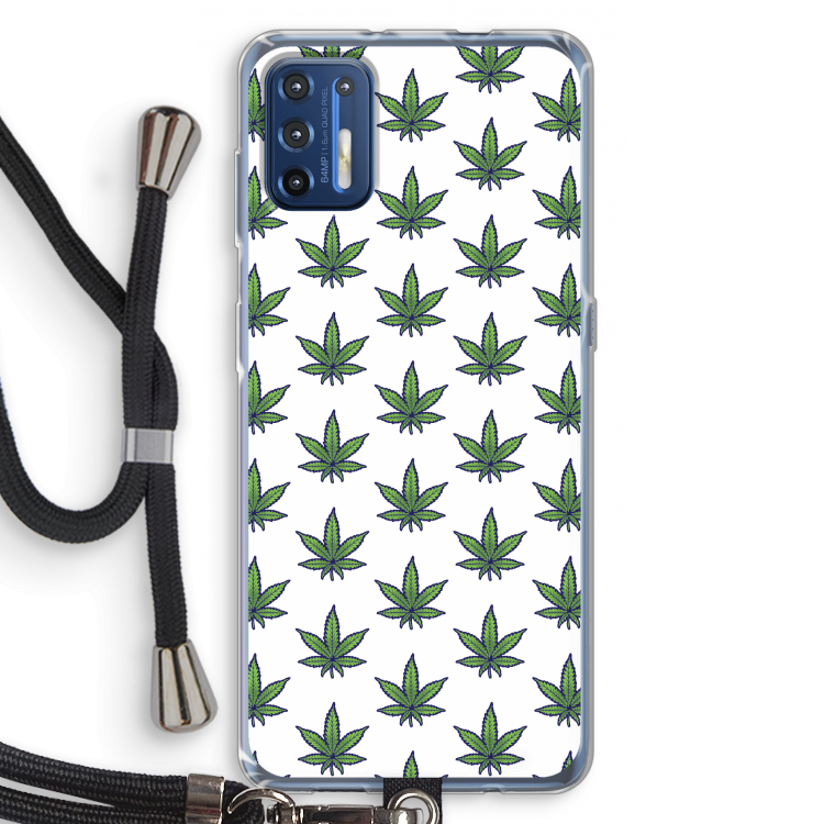 Weed: Motorola Moto G9 Plus Transparant Hoesje met koord