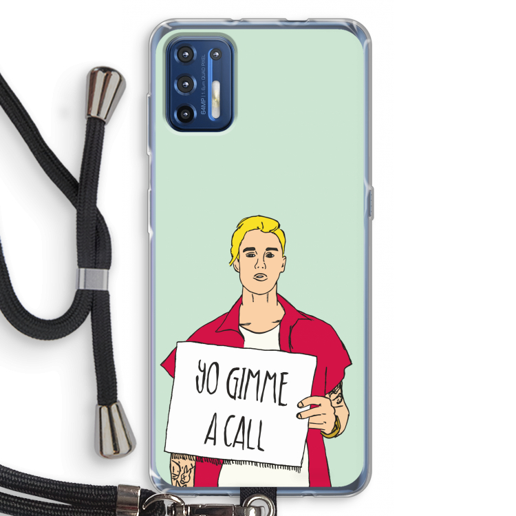Gimme a call: Motorola Moto G9 Plus Transparant Hoesje met koord
