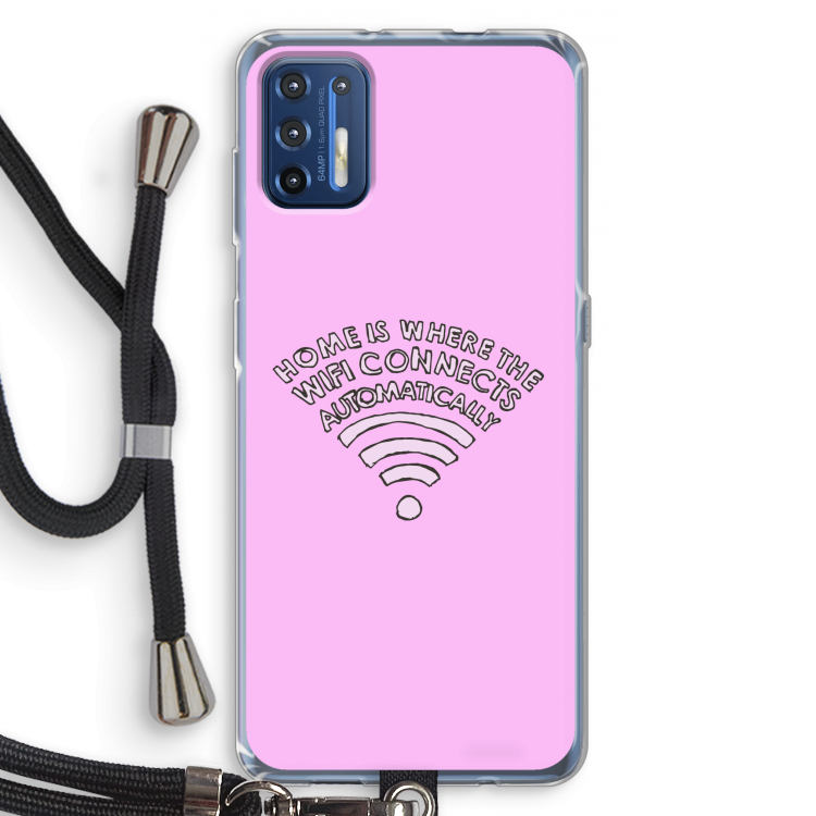 Home Is Where The Wifi Is: Motorola Moto G9 Plus Transparant Hoesje met koord