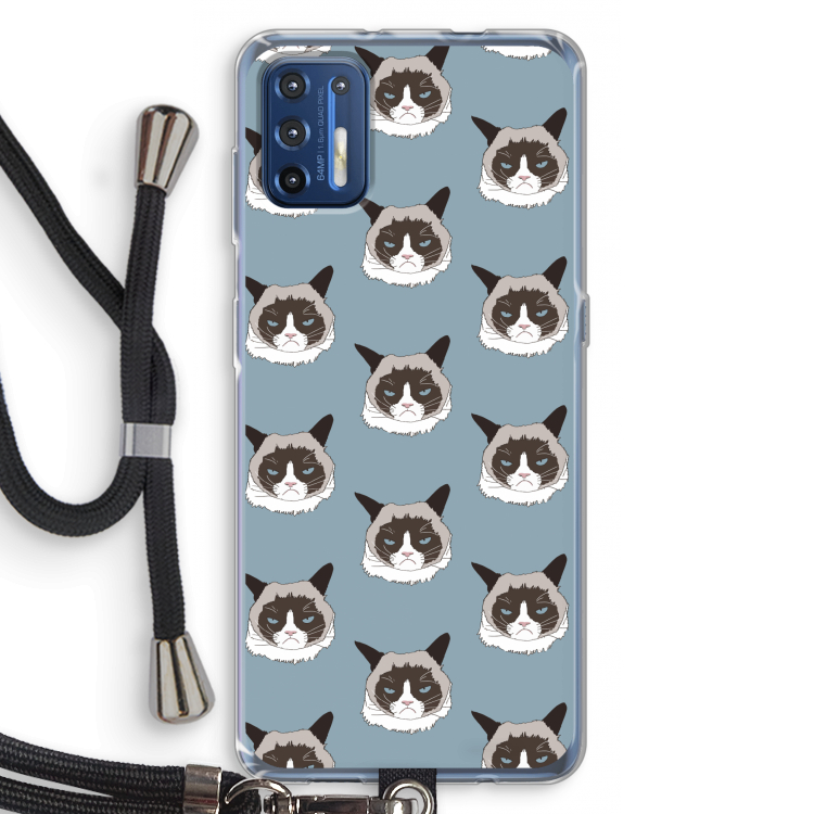 It's a Purrr Case: Motorola Moto G9 Plus Transparant Hoesje met koord