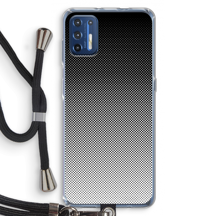 Musketon Halftone: Motorola Moto G9 Plus Transparant Hoesje met koord