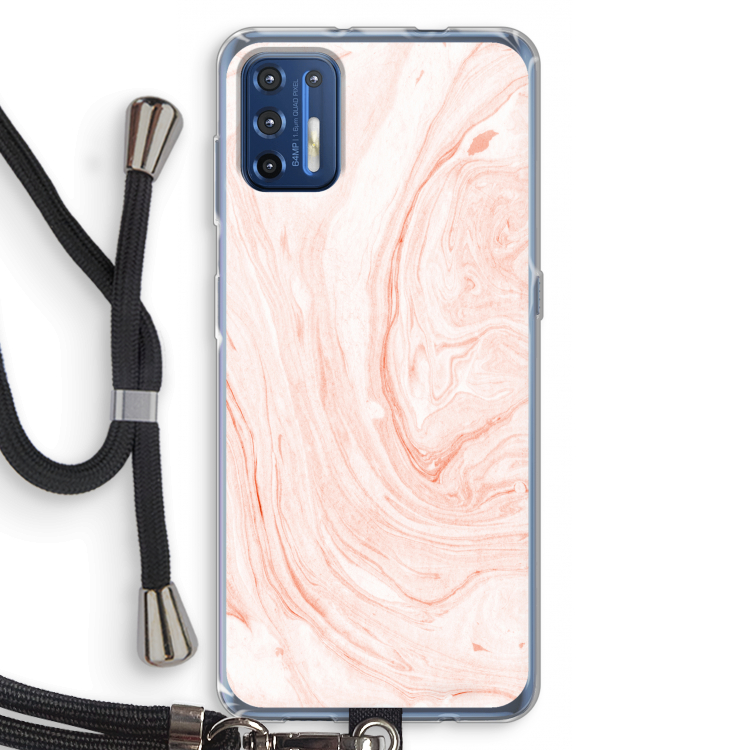 Peach bath: Motorola Moto G9 Plus Transparant Hoesje met koord