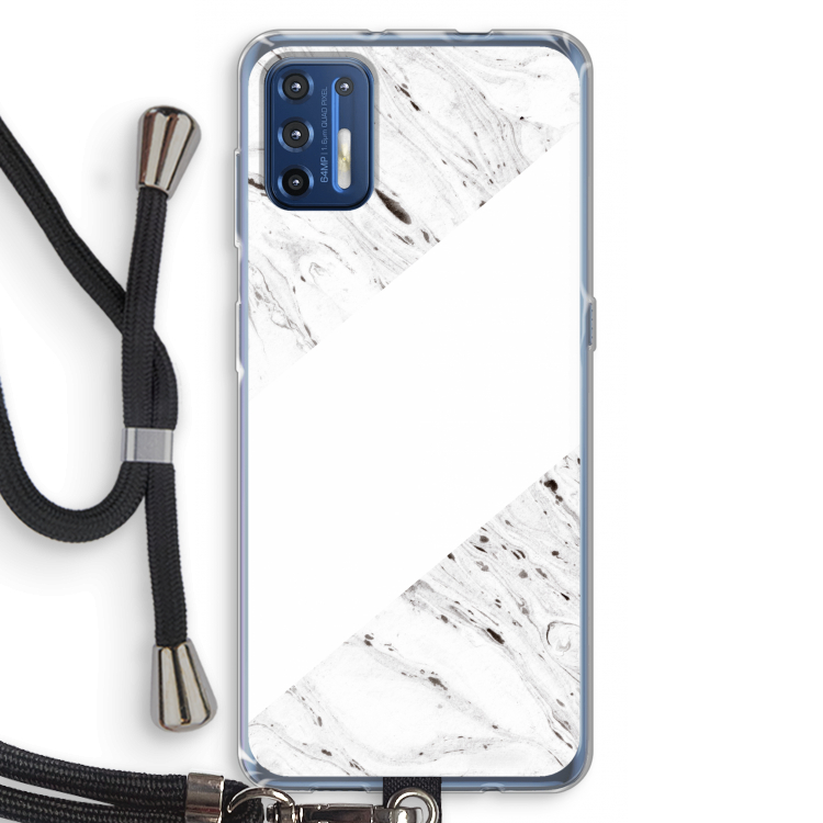 Biggest stripe: Motorola Moto G9 Plus Transparant Hoesje met koord