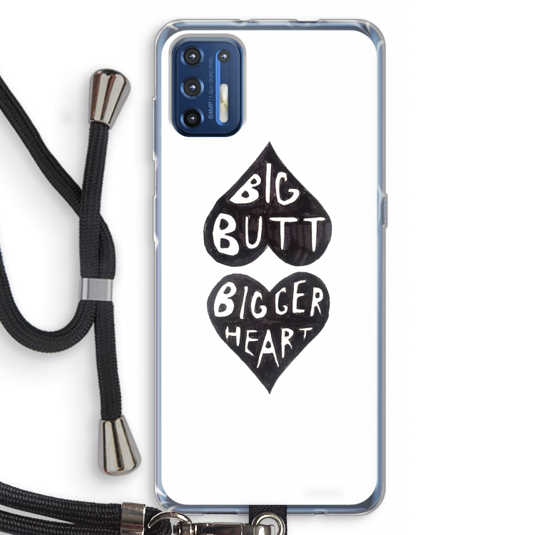 Big butt bigger heart: Motorola Moto G9 Plus Transparant Hoesje met koord