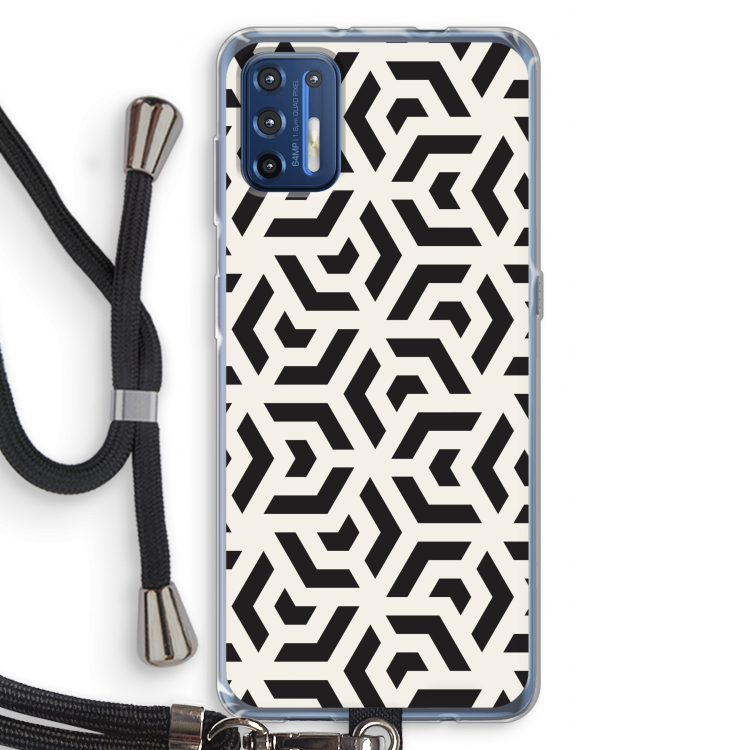 Crazy pattern: Motorola Moto G9 Plus Transparant Hoesje met koord