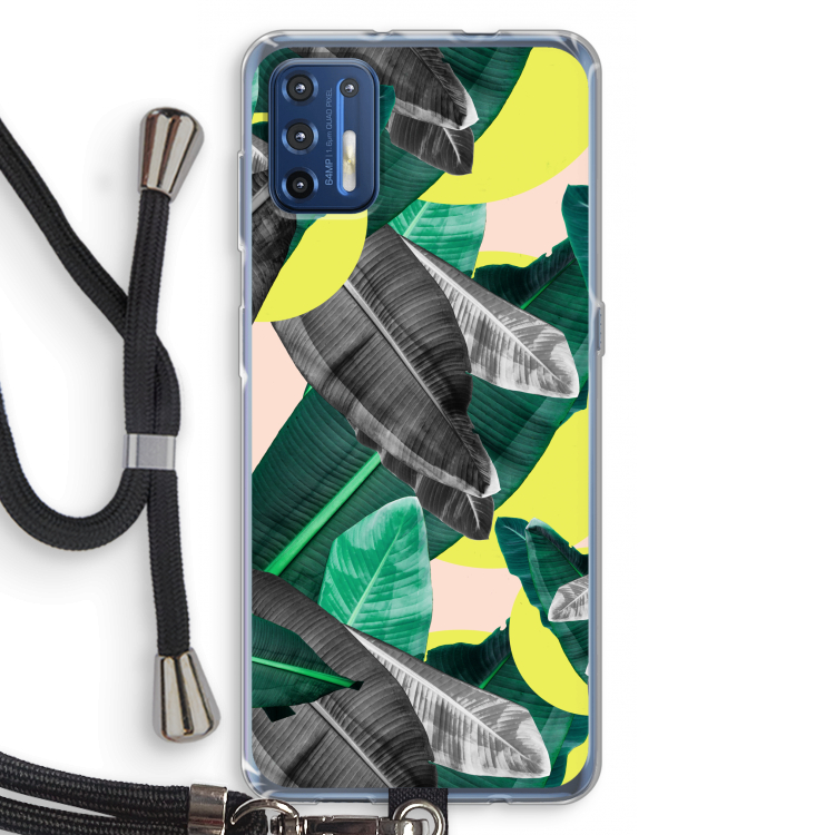 Fantasie jungle: Motorola Moto G9 Plus Transparant Hoesje met koord
