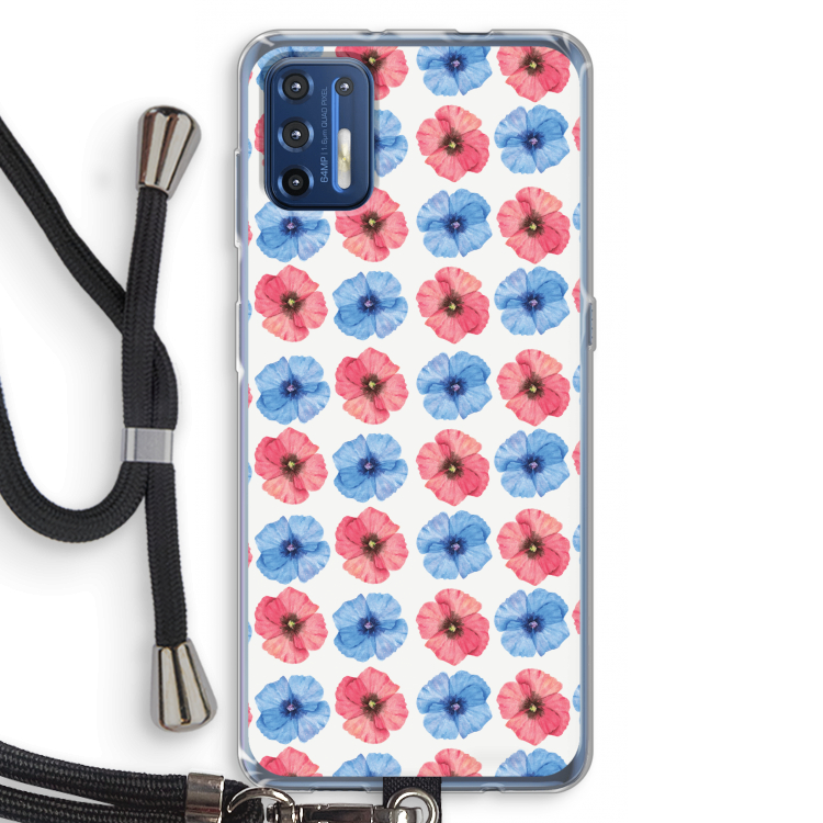 Klaproosjes: Motorola Moto G9 Plus Transparant Hoesje met koord