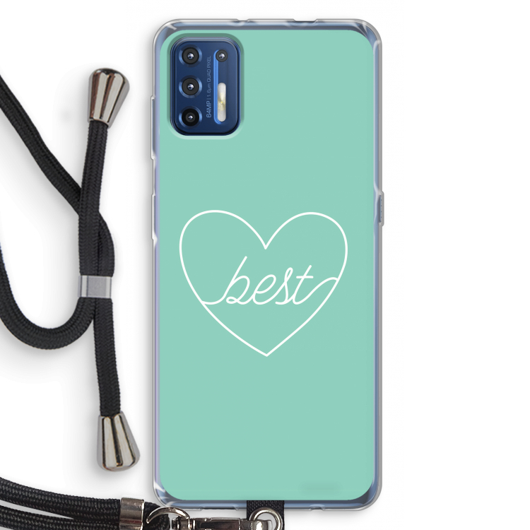 Best heart pastel: Motorola Moto G9 Plus Transparant Hoesje met koord