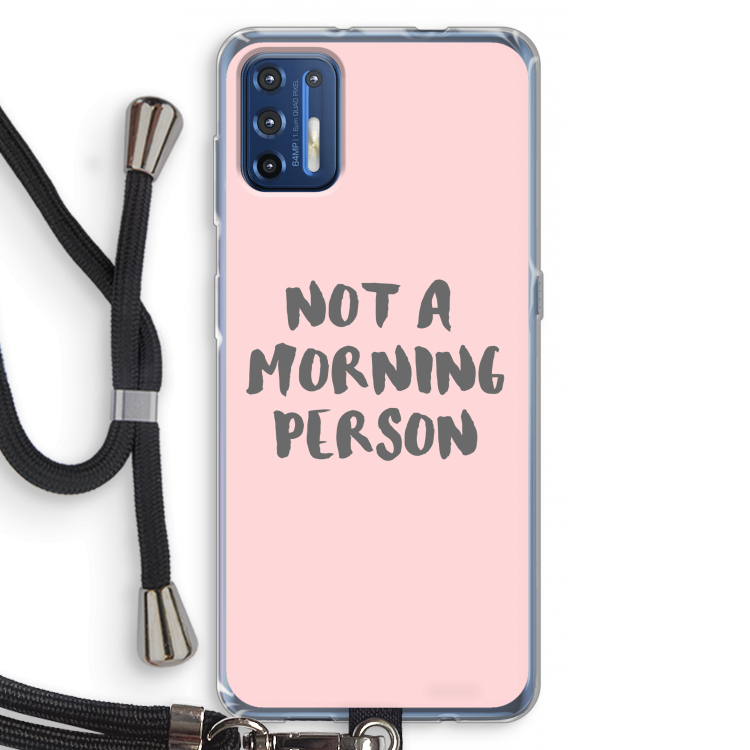 Morning person: Motorola Moto G9 Plus Transparant Hoesje met koord