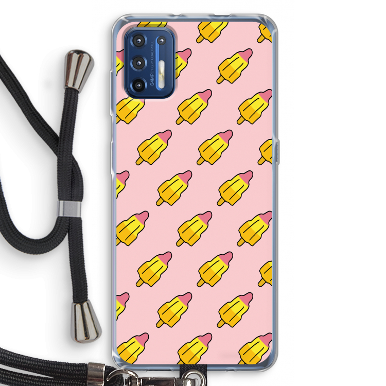 Waterijsjes: Motorola Moto G9 Plus Transparant Hoesje met koord