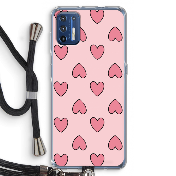 Ondersteboven verliefd: Motorola Moto G9 Plus Transparant Hoesje met koord