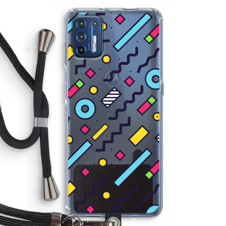 8-bit N°8: Motorola Moto G9 Plus Transparant Hoesje met koord
