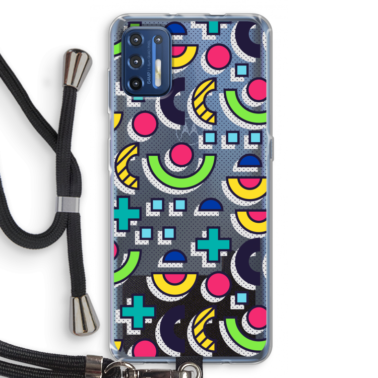 8-bit N°6: Motorola Moto G9 Plus Transparant Hoesje met koord