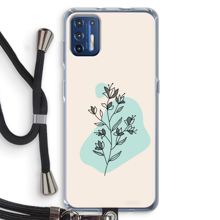 Violets are blue: Motorola Moto G9 Plus Transparant Hoesje met koord