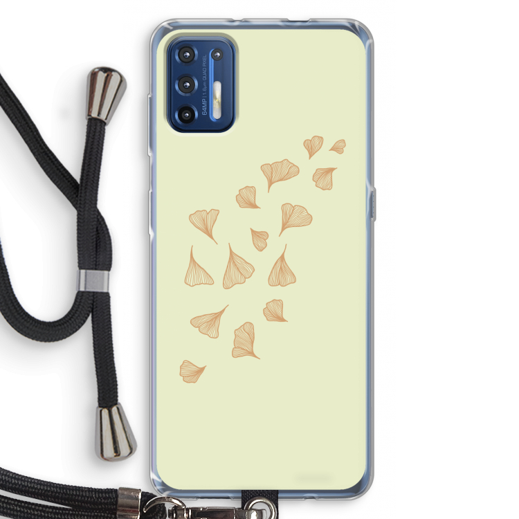 Falling Leaves: Motorola Moto G9 Plus Transparant Hoesje met koord