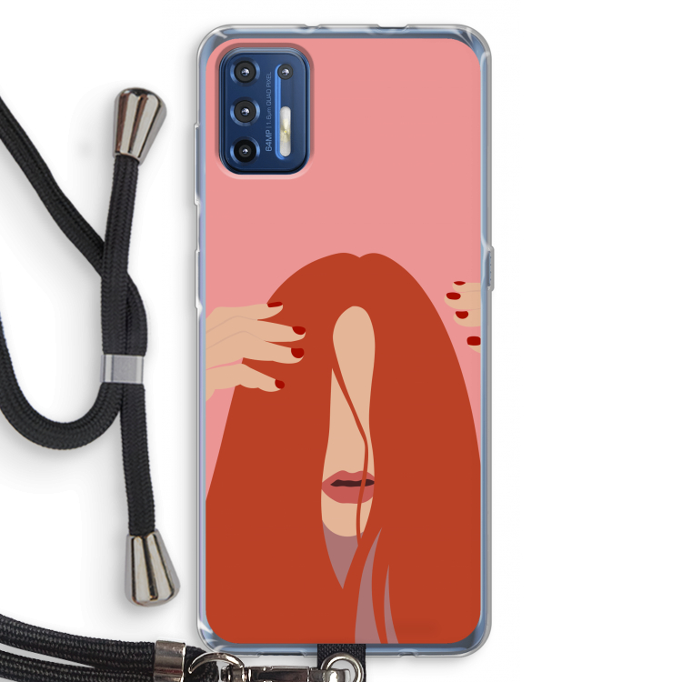 Woke up like this: Motorola Moto G9 Plus Transparant Hoesje met koord