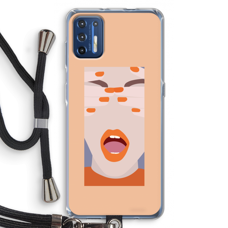 Surprise: Motorola Moto G9 Plus Transparant Hoesje met koord