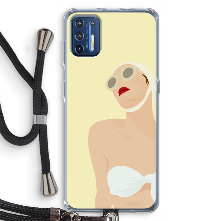 Summer: Motorola Moto G9 Plus Transparant Hoesje met koord