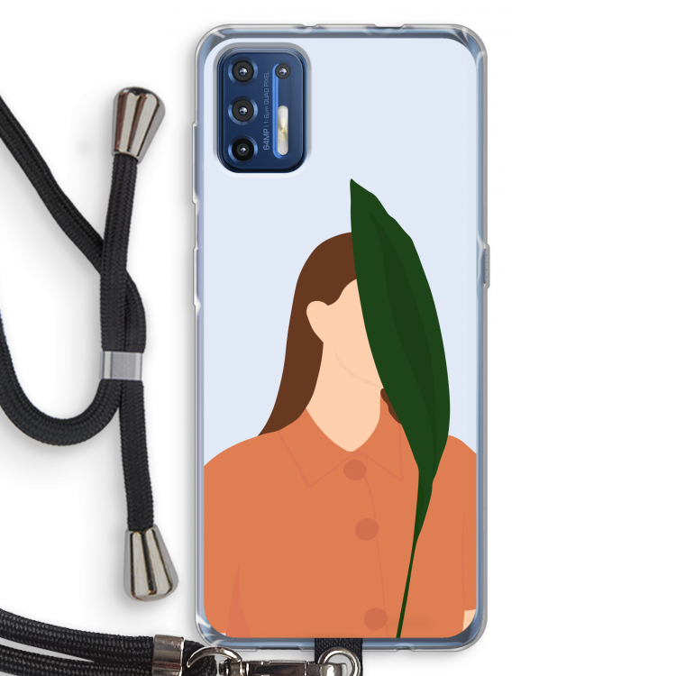 Leaf: Motorola Moto G9 Plus Transparant Hoesje met koord