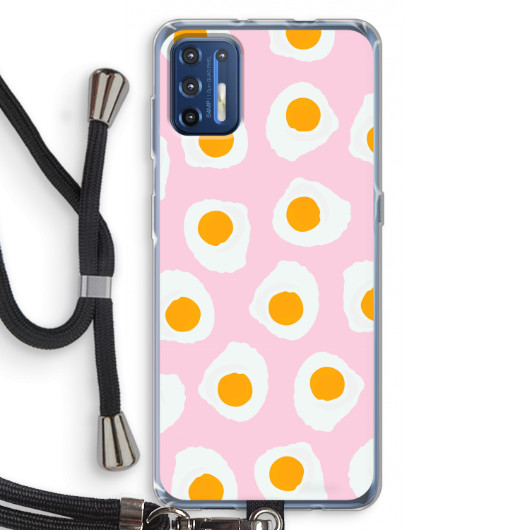 Dancing eggs: Motorola Moto G9 Plus Transparant Hoesje met koord