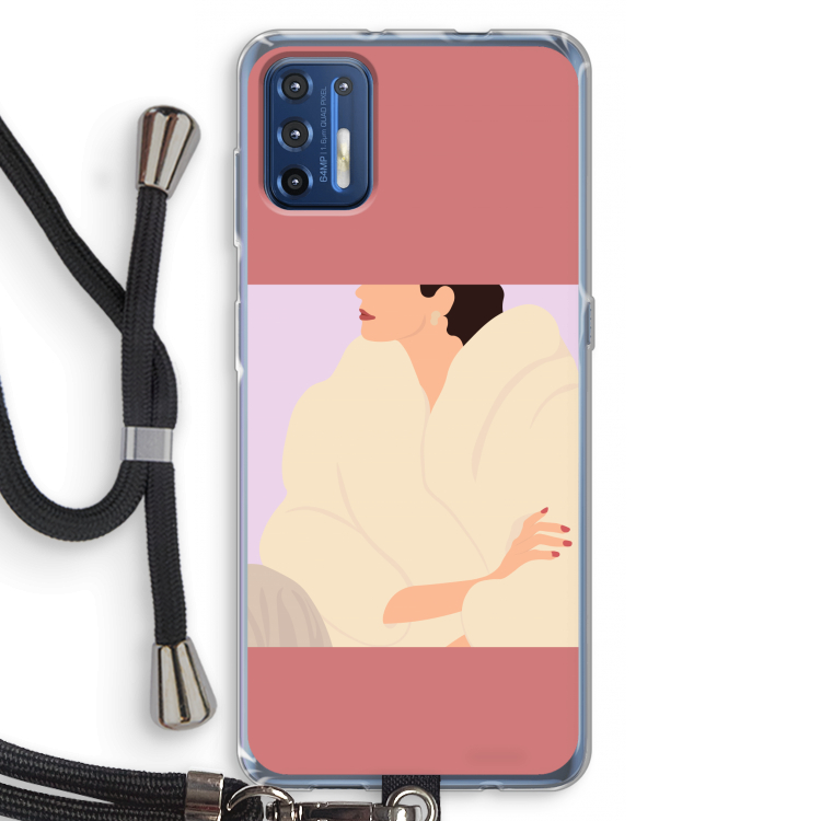 Cosy: Motorola Moto G9 Plus Transparant Hoesje met koord