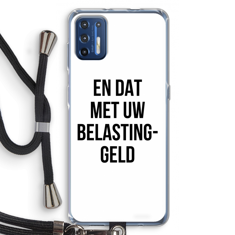 Belastinggeld: Motorola Moto G9 Plus Transparant Hoesje met koord