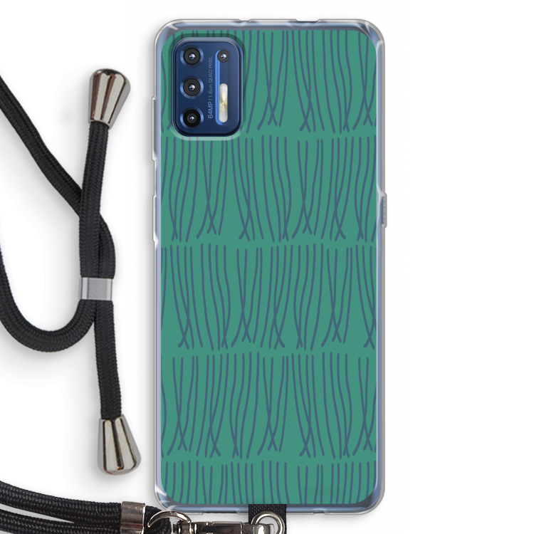 Swirls: Motorola Moto G9 Plus Transparant Hoesje met koord