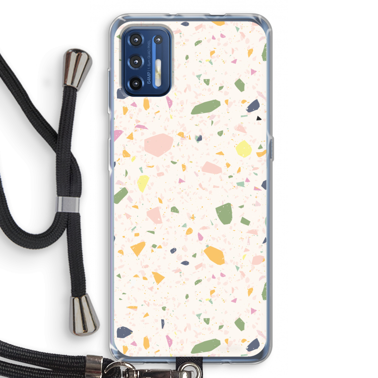 Terrazzo N°21: Motorola Moto G9 Plus Transparant Hoesje met koord