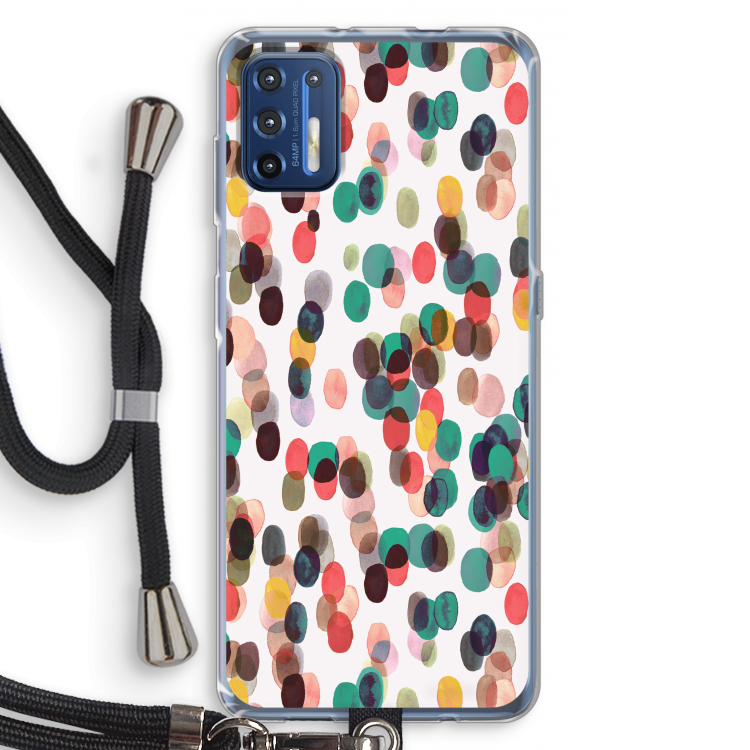 Tropical Dots: Motorola Moto G9 Plus Transparant Hoesje met koord