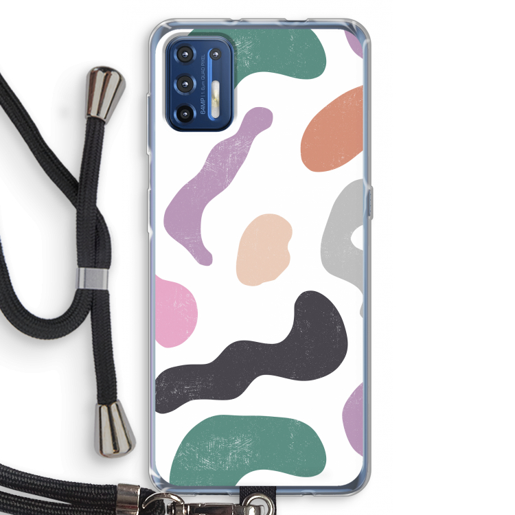 Memphis Shapes: Motorola Moto G9 Plus Transparant Hoesje met koord