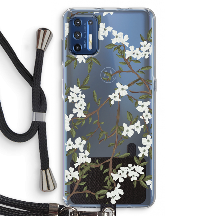 Blossoming spring: Motorola Moto G9 Plus Transparant Hoesje met koord