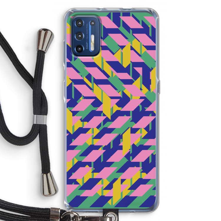 Skew Blush 1: Motorola Moto G9 Plus Transparant Hoesje met koord