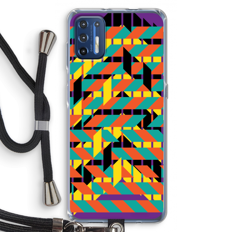 Skew Bee 2: Motorola Moto G9 Plus Transparant Hoesje met koord