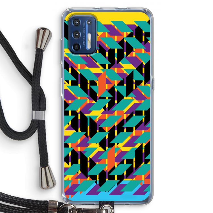 Skew Bee 1: Motorola Moto G9 Plus Transparant Hoesje met koord