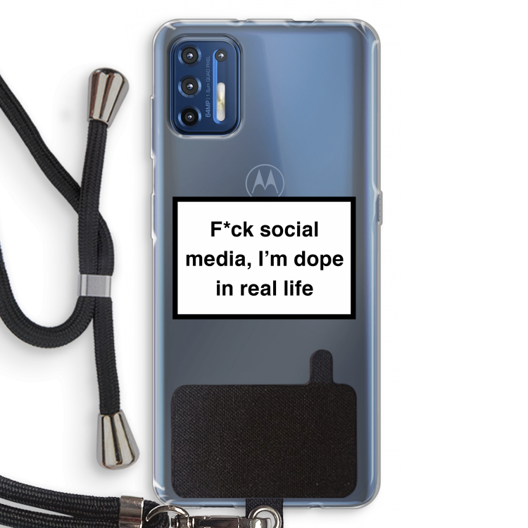 I'm dope: Motorola Moto G9 Plus Transparant Hoesje met koord