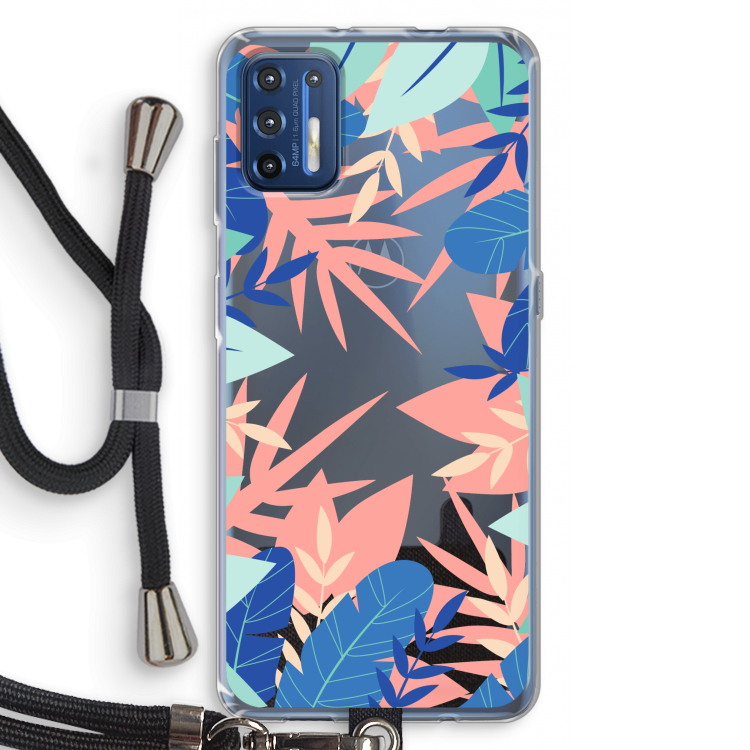 Tropisch: Motorola Moto G9 Plus Transparant Hoesje met koord