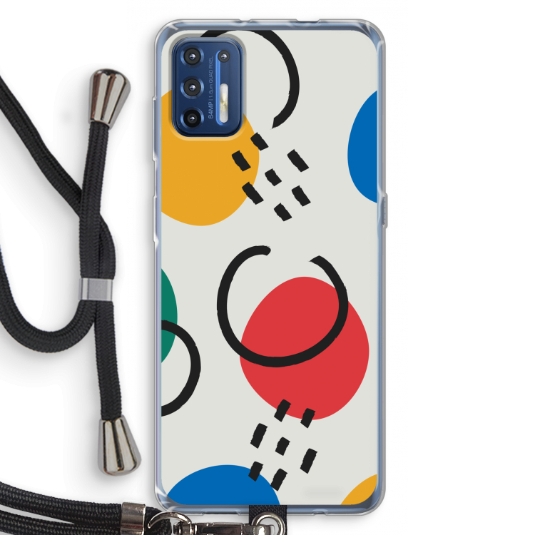Illustratieve pop 3: Motorola Moto G9 Plus Transparant Hoesje met koord