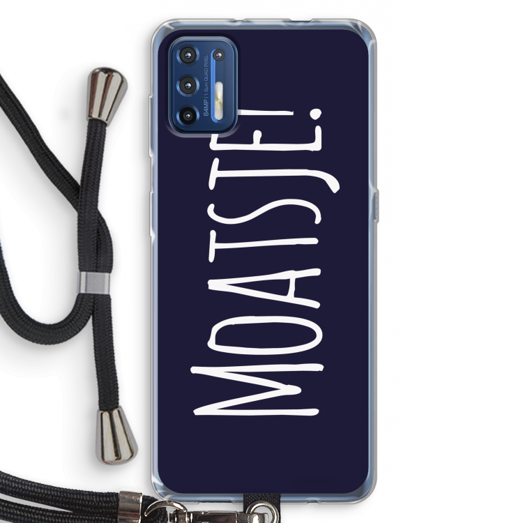Moatsje!: Motorola Moto G9 Plus Transparant Hoesje met koord