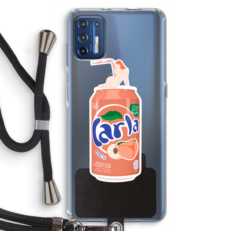 S(peach)less: Motorola Moto G9 Plus Transparant Hoesje met koord