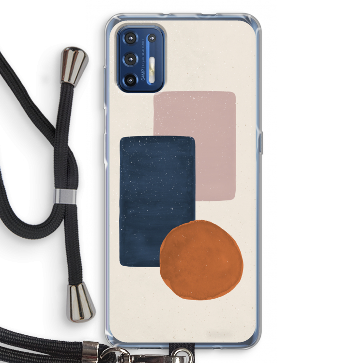 Geo #3: Motorola Moto G9 Plus Transparant Hoesje met koord