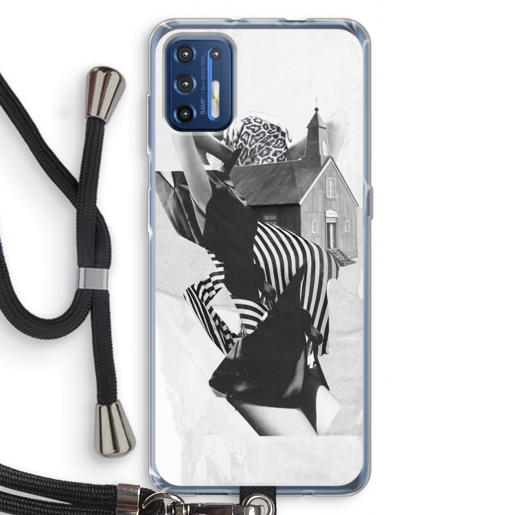 House: Motorola Moto G9 Plus Transparant Hoesje met koord