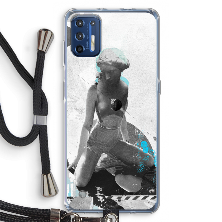 I will not feel a thing: Motorola Moto G9 Plus Transparant Hoesje met koord
