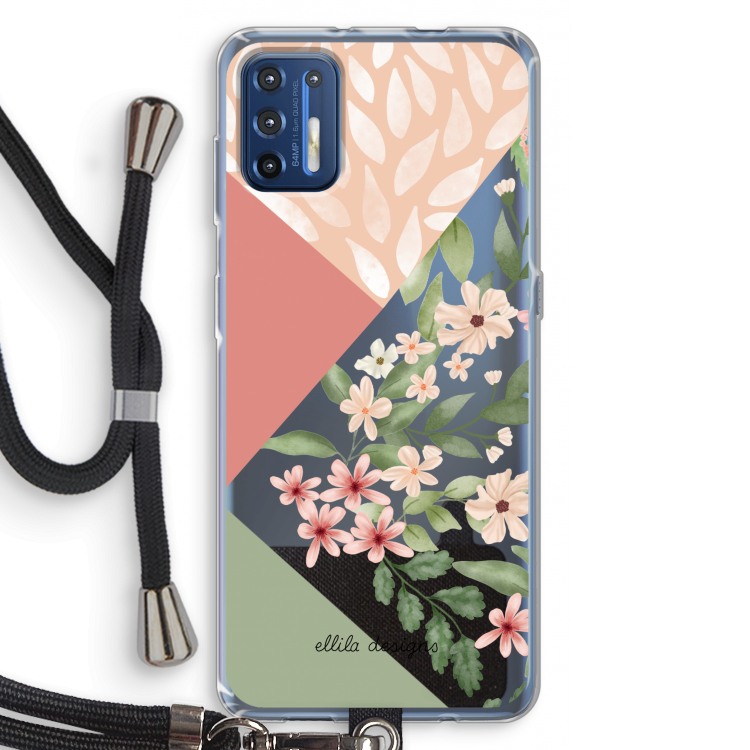 Sweet heaven geometrics: Motorola Moto G9 Plus Transparant Hoesje met koord
