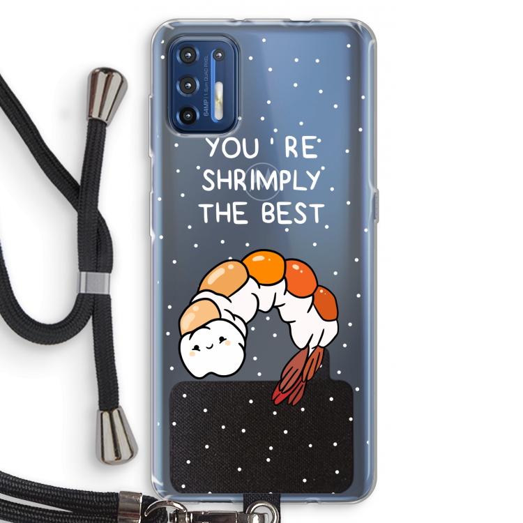 You're Shrimply The Best: Motorola Moto G9 Plus Transparant Hoesje met koord