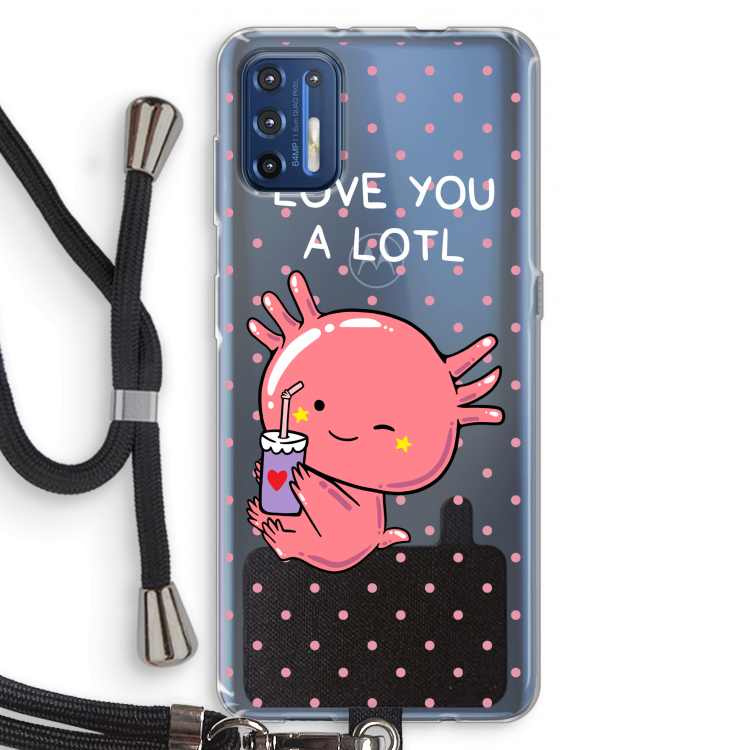 Love You A Lotl: Motorola Moto G9 Plus Transparant Hoesje met koord