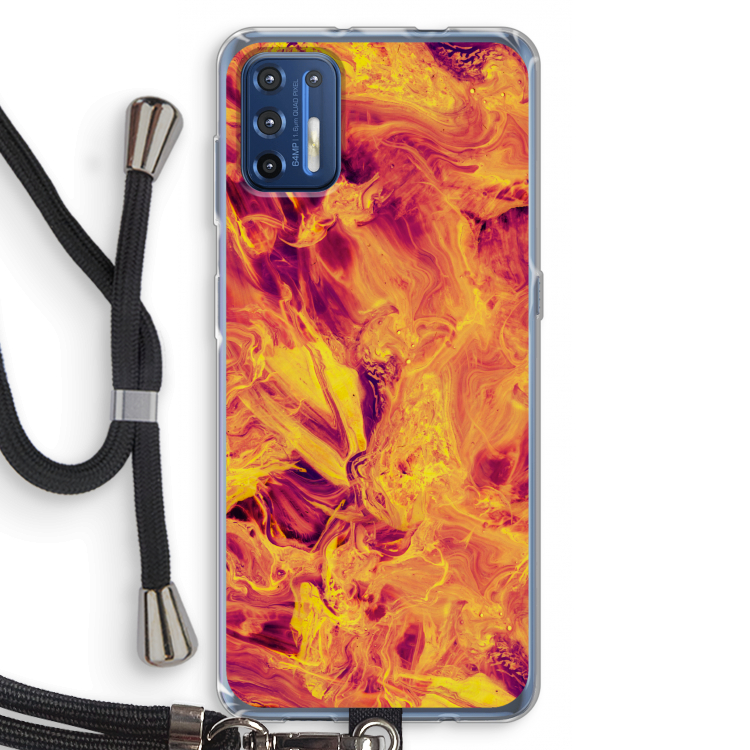 Eternal Fire: Motorola Moto G9 Plus Transparant Hoesje met koord